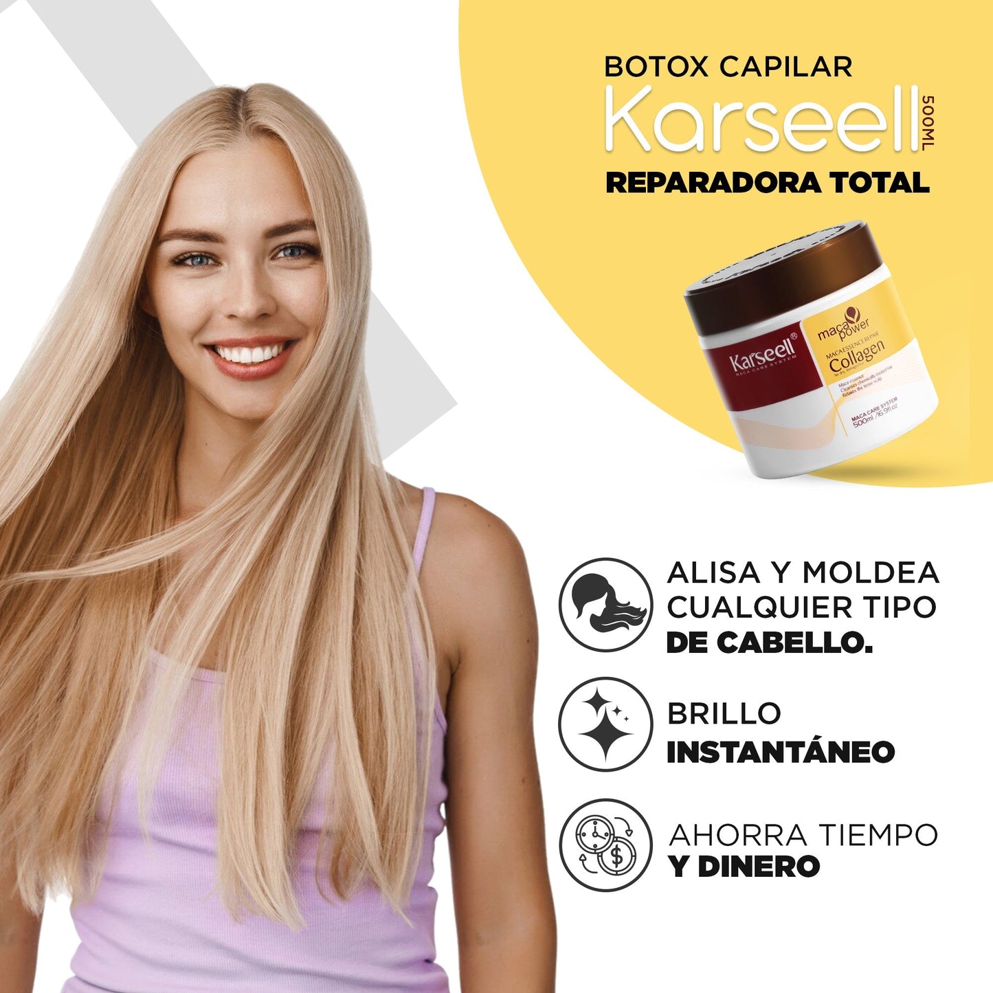 Botox Capilar Karseell 500 ML Reparación Total