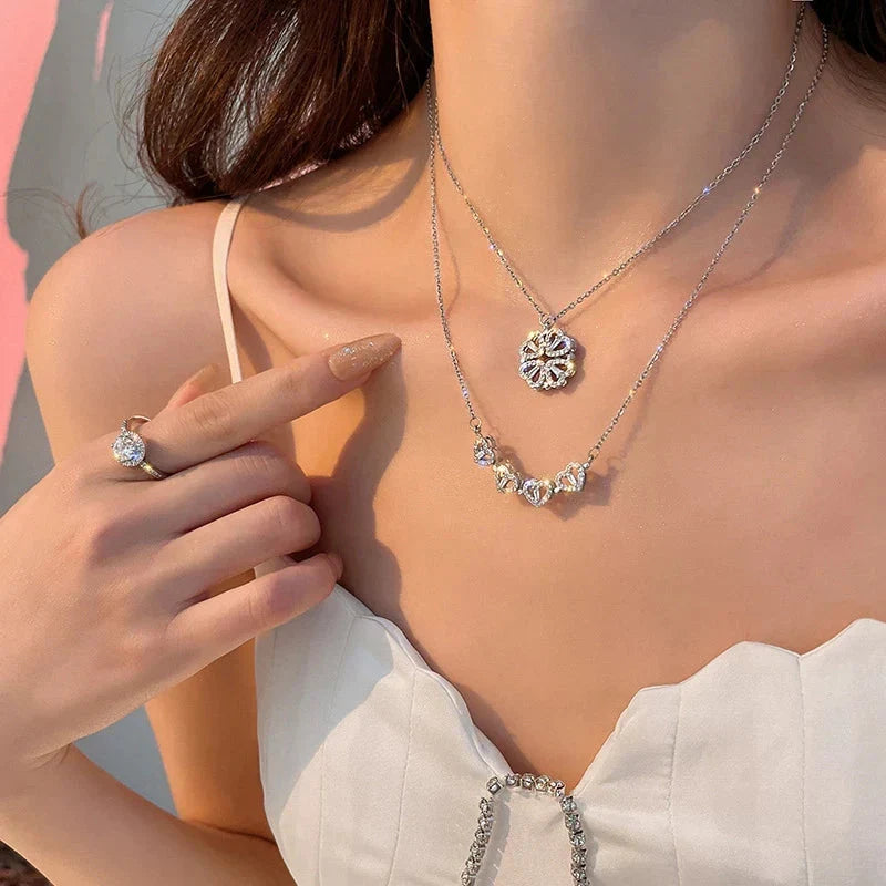 COLLAR DE TREBOL DE CUATRO HOJAS Y ESTUCHE PREMIUM GRATIS