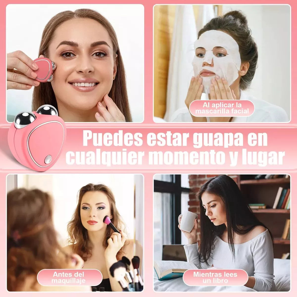 Masajeador facial con microcorriente