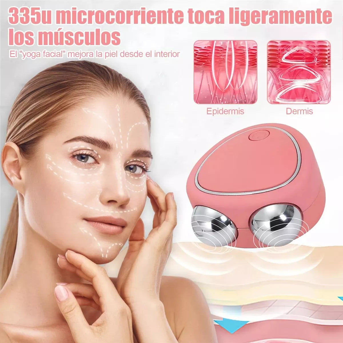 Masajeador facial con microcorriente