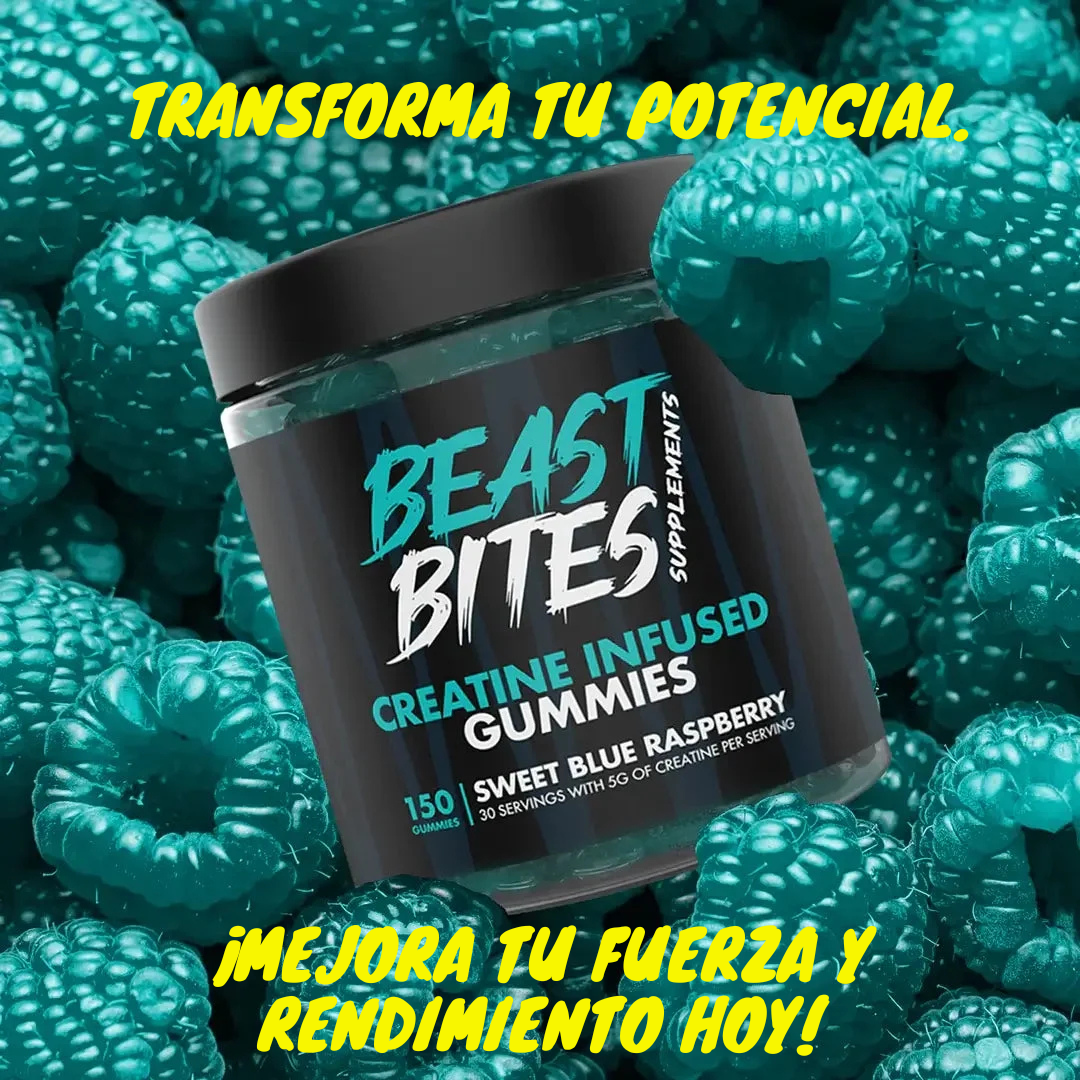 GOMITAS MASTICABLES DE CREATINA BEAST BITES COMPRA 1 LLEVA 2
