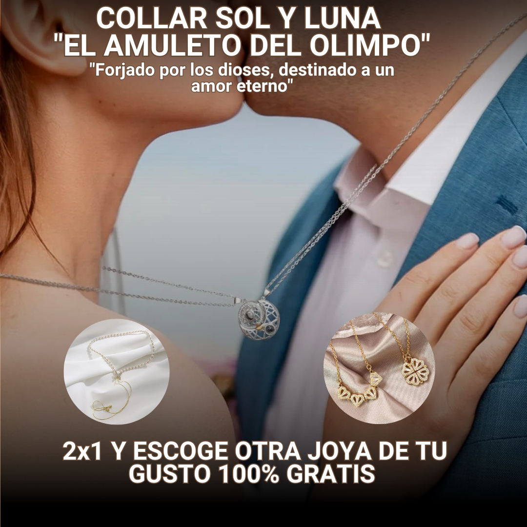 COLLAR SOL Y LUNA "EL AMULETO DEL OLIMPO" 2x1